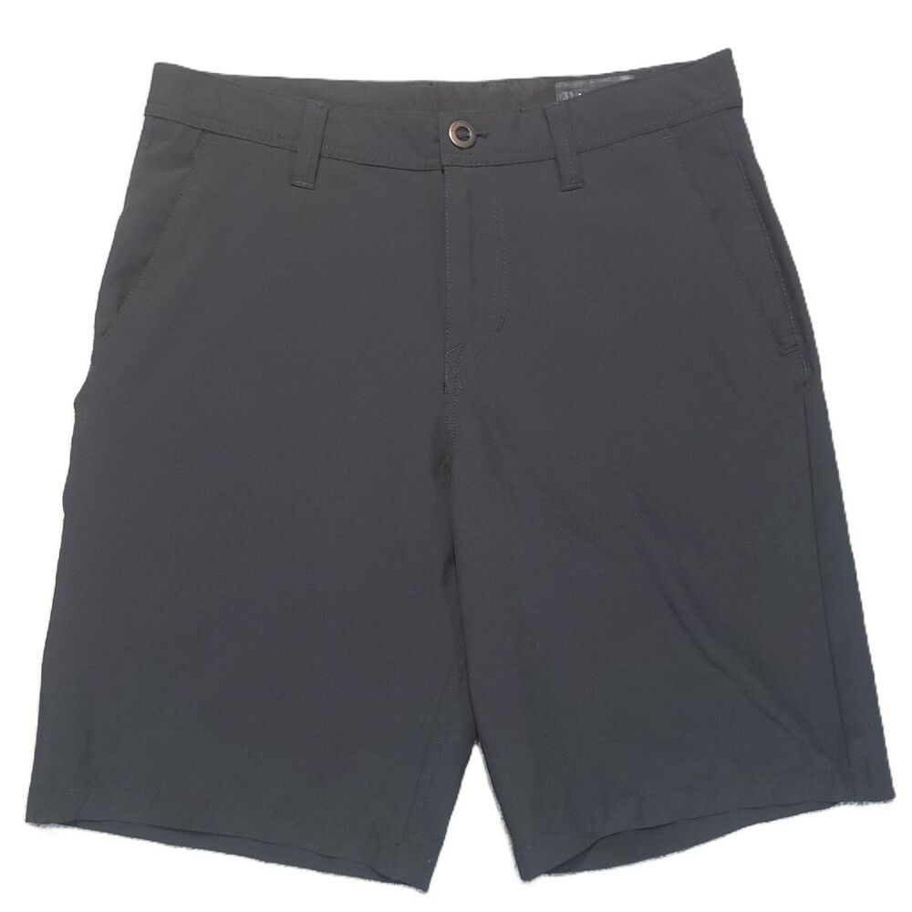 Volcom Mens 31 Shorts Chino Black True to This Logo Surf Skate Golf